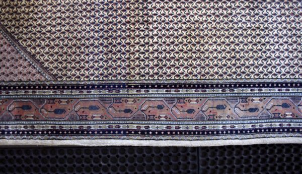 close up of an indian mir rug