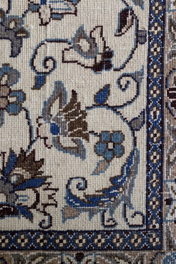 close up of the bottom of a nain rug