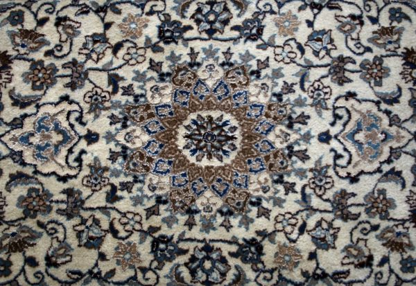 close up of a nain rug